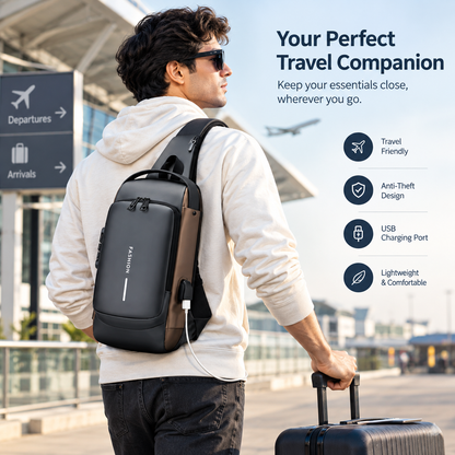 Anti-Theft Cross Body Bag with USB Charging Port