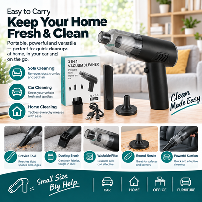 Handheld Vacuum Cleaner | Lightweight Portable Vacuum for Home, Car & Pet Hair