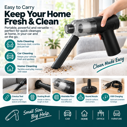 Handheld Vacuum Cleaner | Lightweight Portable Vacuum for Home, Car & Pet Hair